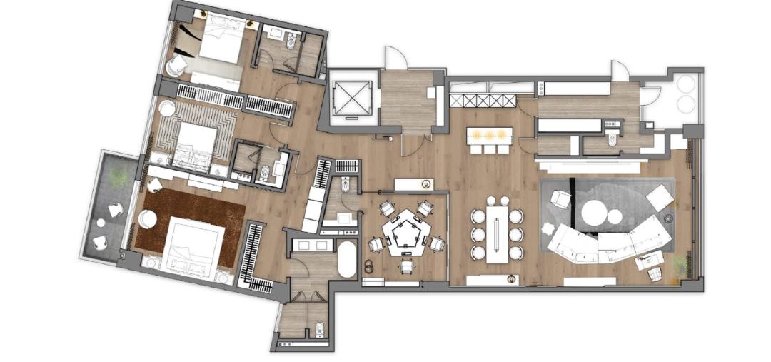 上海大平层200-300平精装,上海300平大平层布局