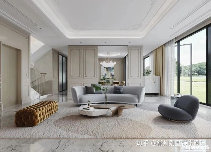 常州现代轻奢别墅装修效果图,南京美式别墅设计装修