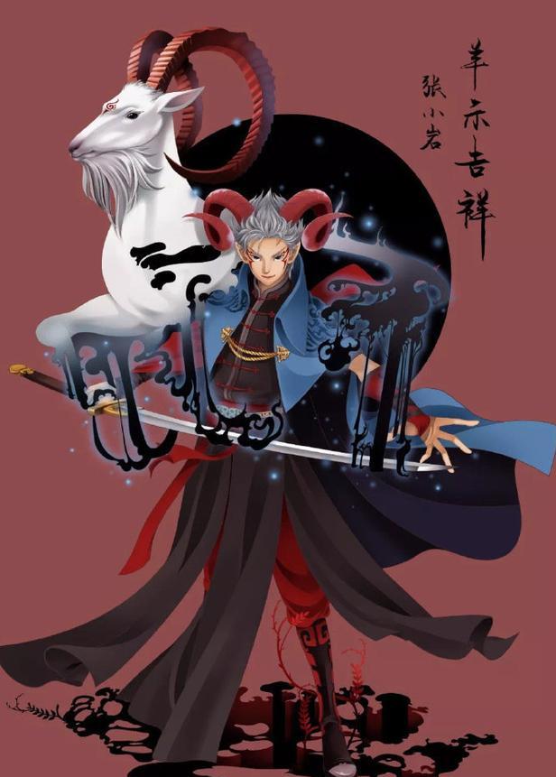 画师兔子作品,十二生肖兔子和蛇的传说绘画