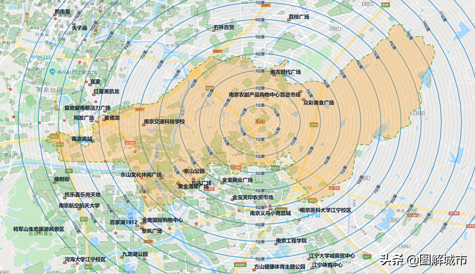 南京核心区板块图,南京东山板块图