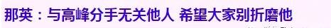 他劈腿,高峰那英分手