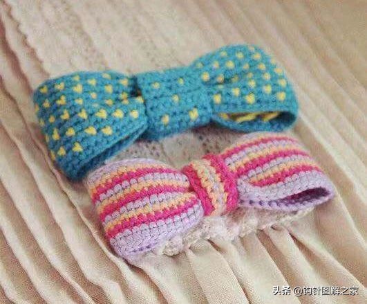钩针蝴蝶结教程全过程,钩针蝴蝶结图解大全视频