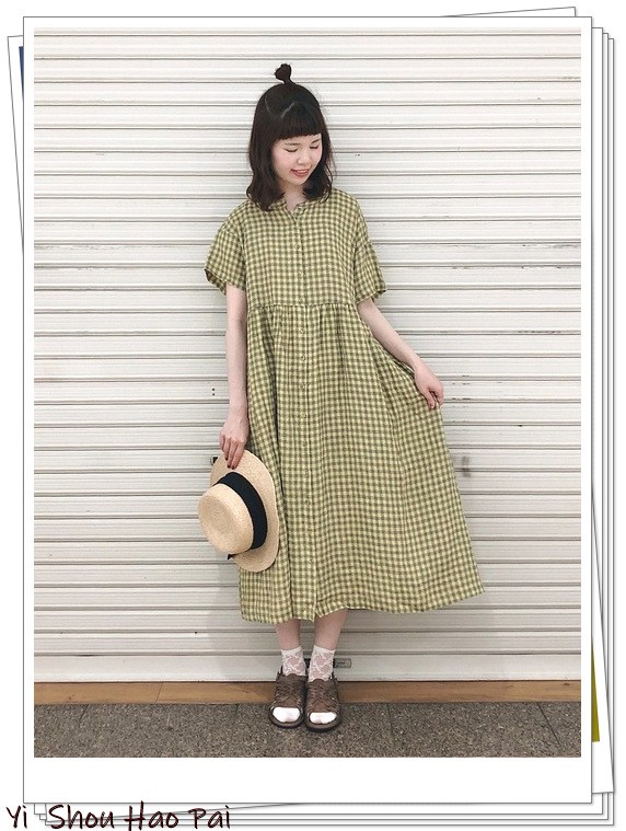 夏季格子衬衫搭配50岁,新款格子衬衫时尚潮流穿搭