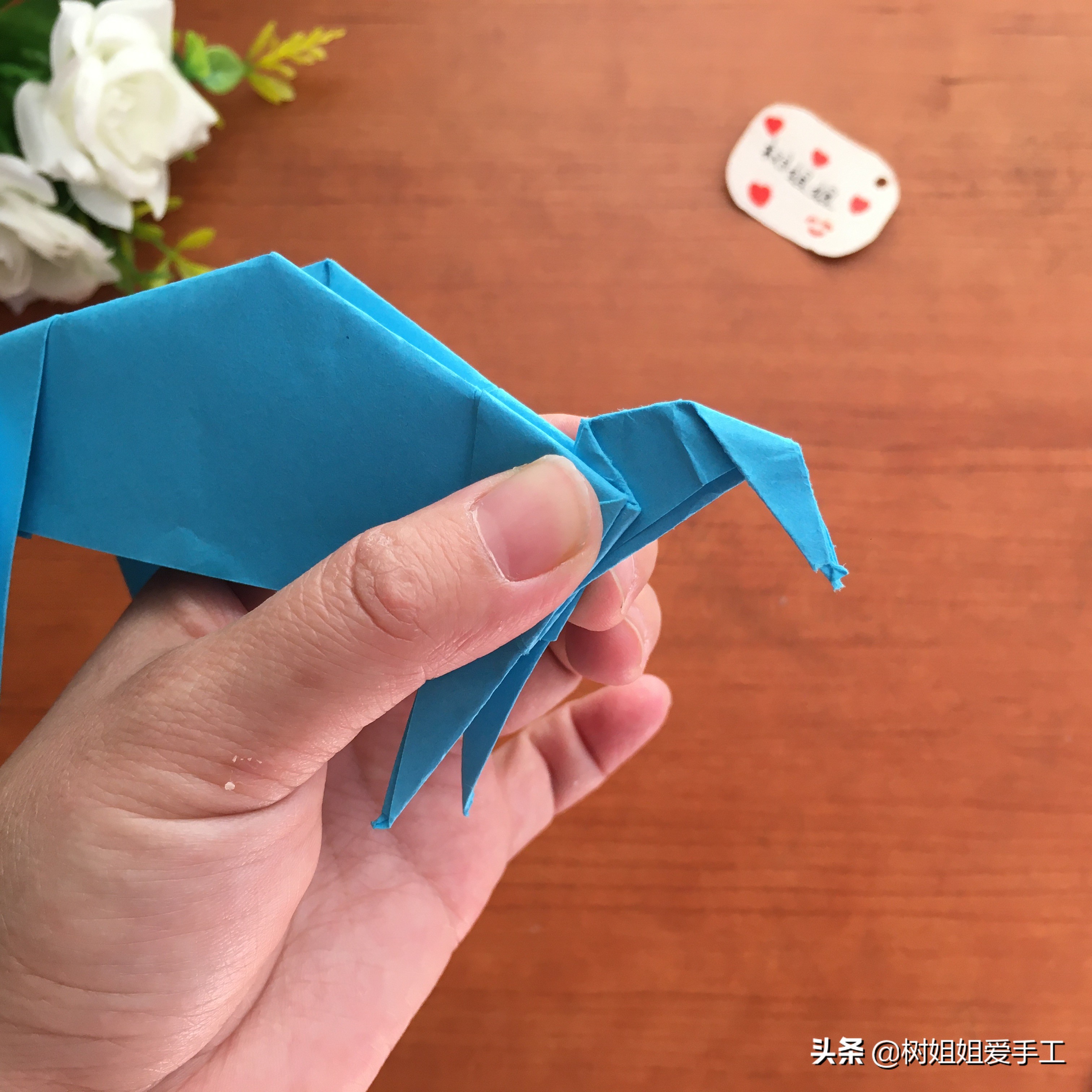 动物折纸镰刀龙教程,折可以张嘴的恐龙