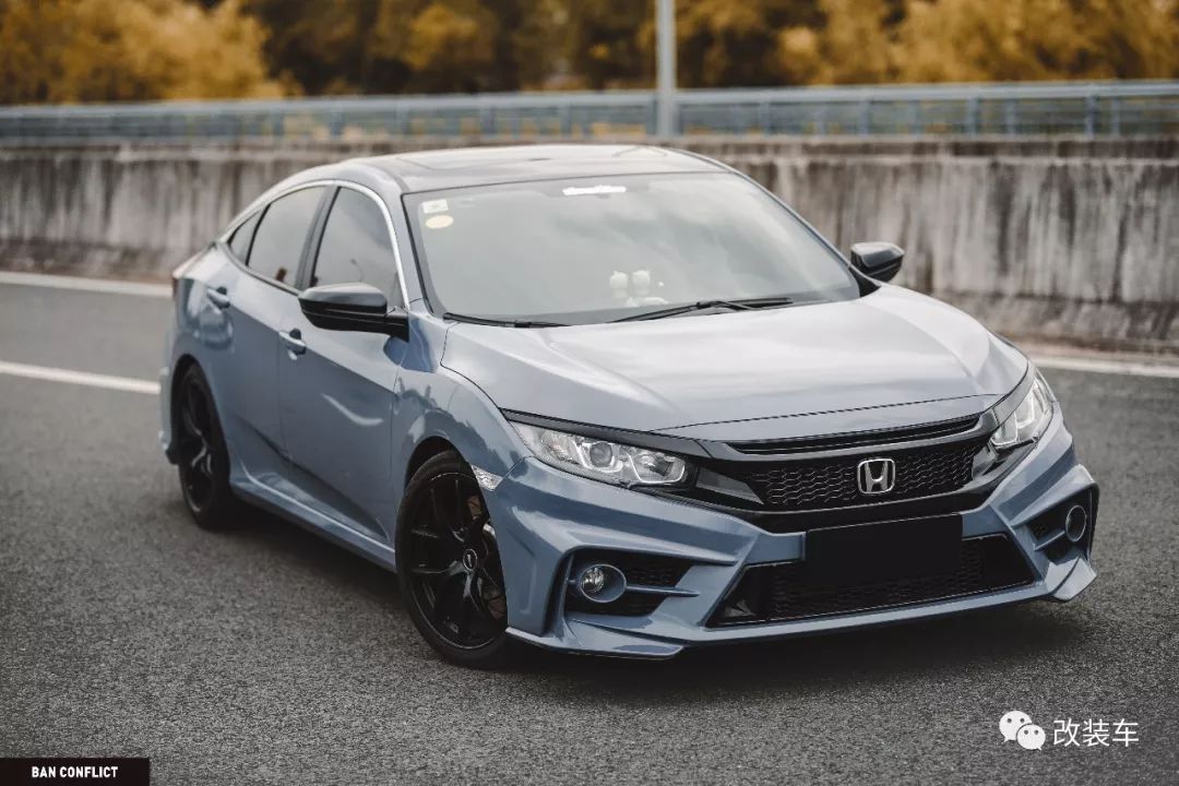 水泥灰十代思域改装,思域十代改装水泥灰