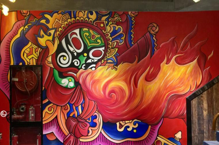 餐厅墙绘推荐,适合小吃店的墙绘