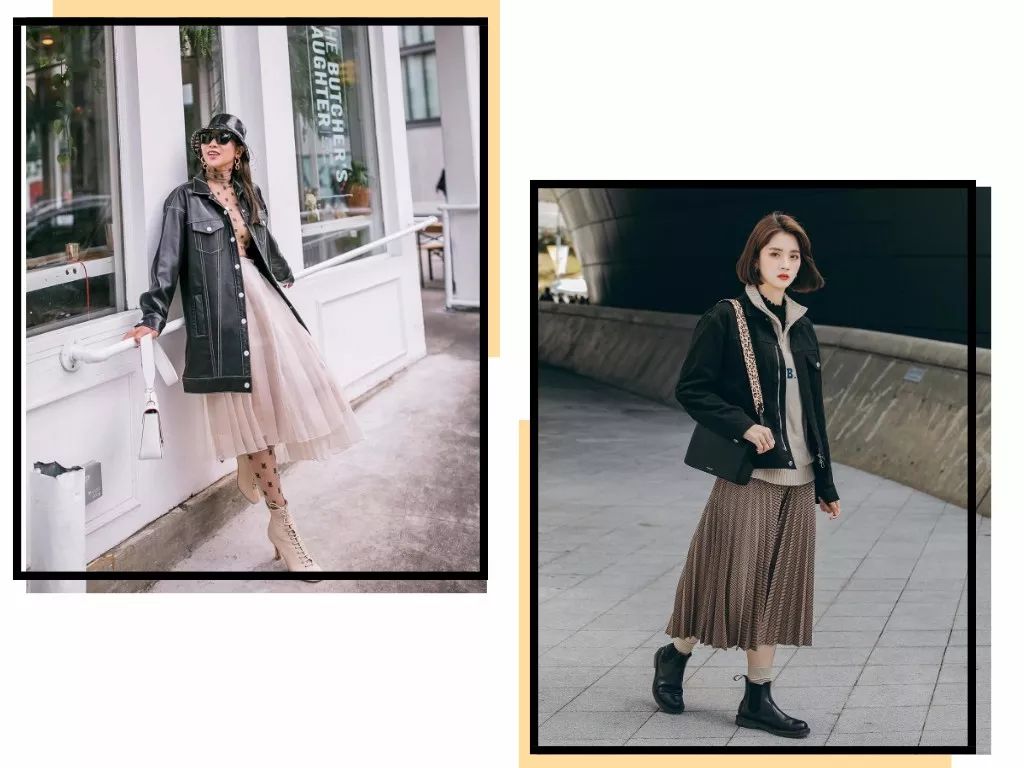 复古格裙韩系穿搭冬,韩版秋冬内搭裙高级感