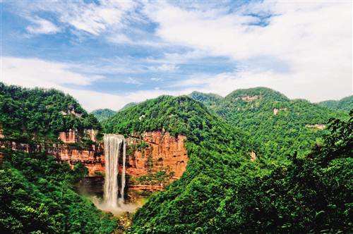 四面山国家级风景名胜区,四面山瀑布全景