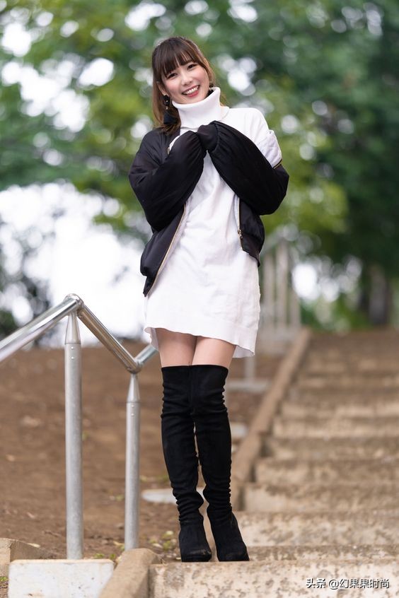 过膝长靴潮流穿搭法！小个子肉肉女一样可以穿出纤细铅笔腿