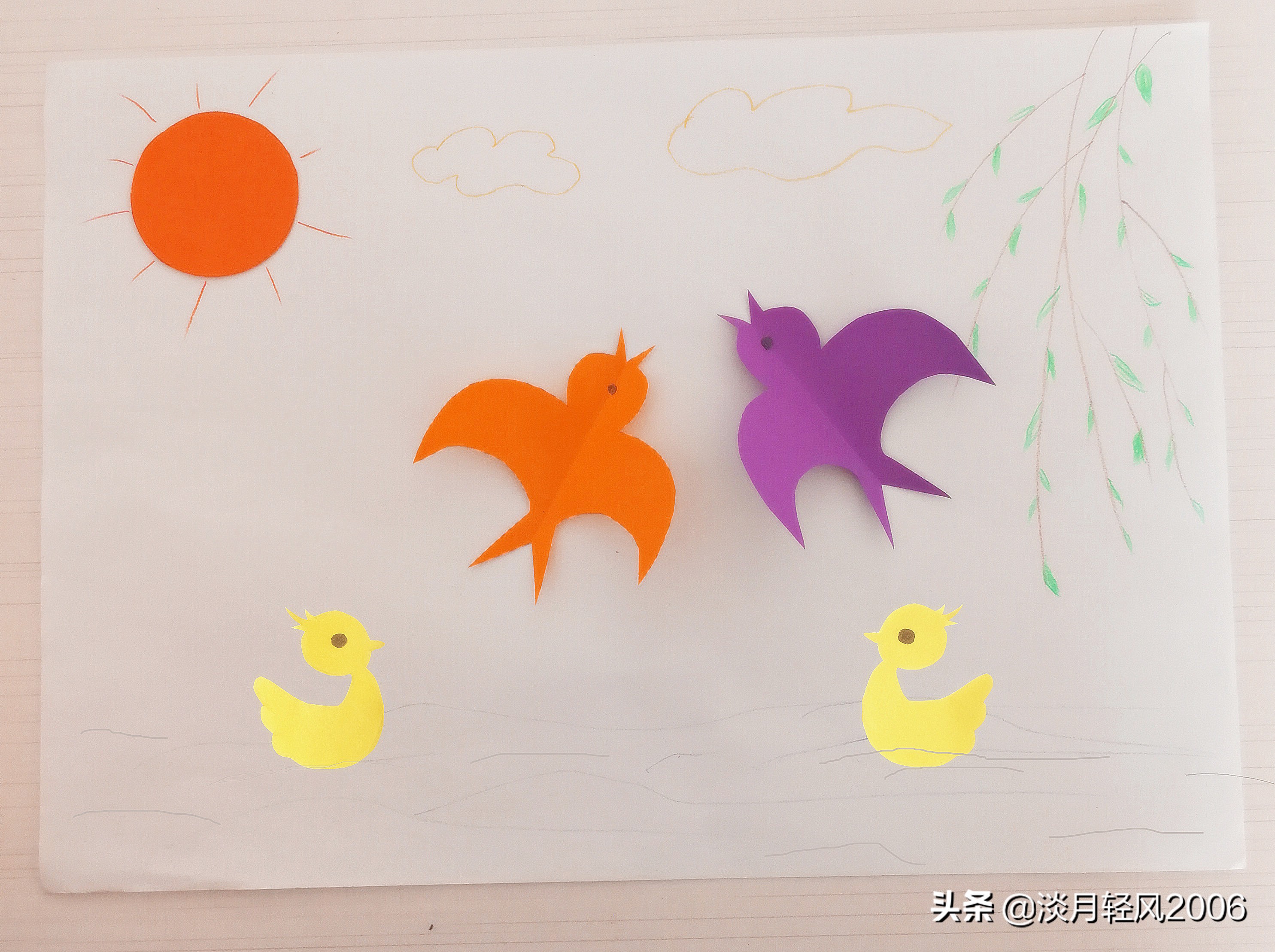 剪纸大全儿童圆形,幼儿手工剪纸小飞鸟