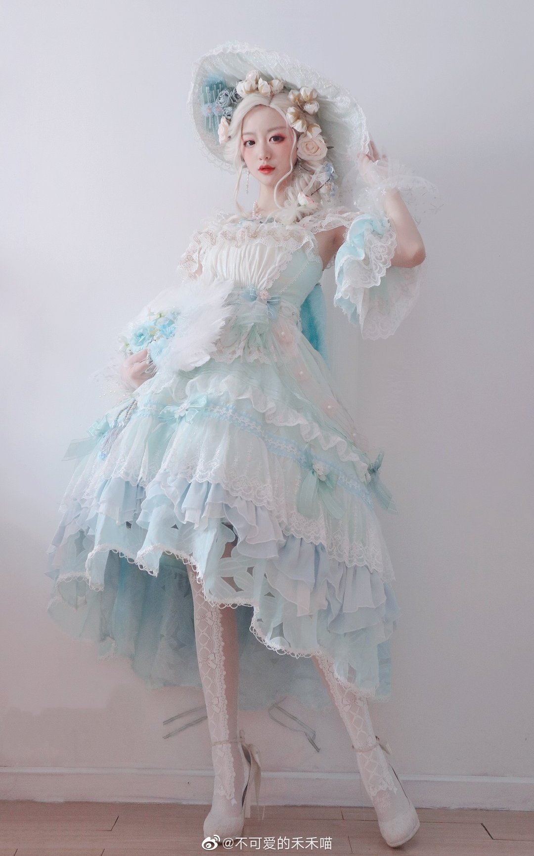 显瘦蓝色lolita夏季,好看显白凉快的lolita