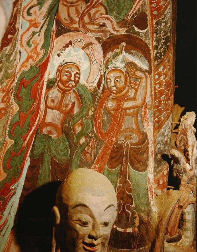 敦煌428窟介绍,敦煌329窟壁画飞天图