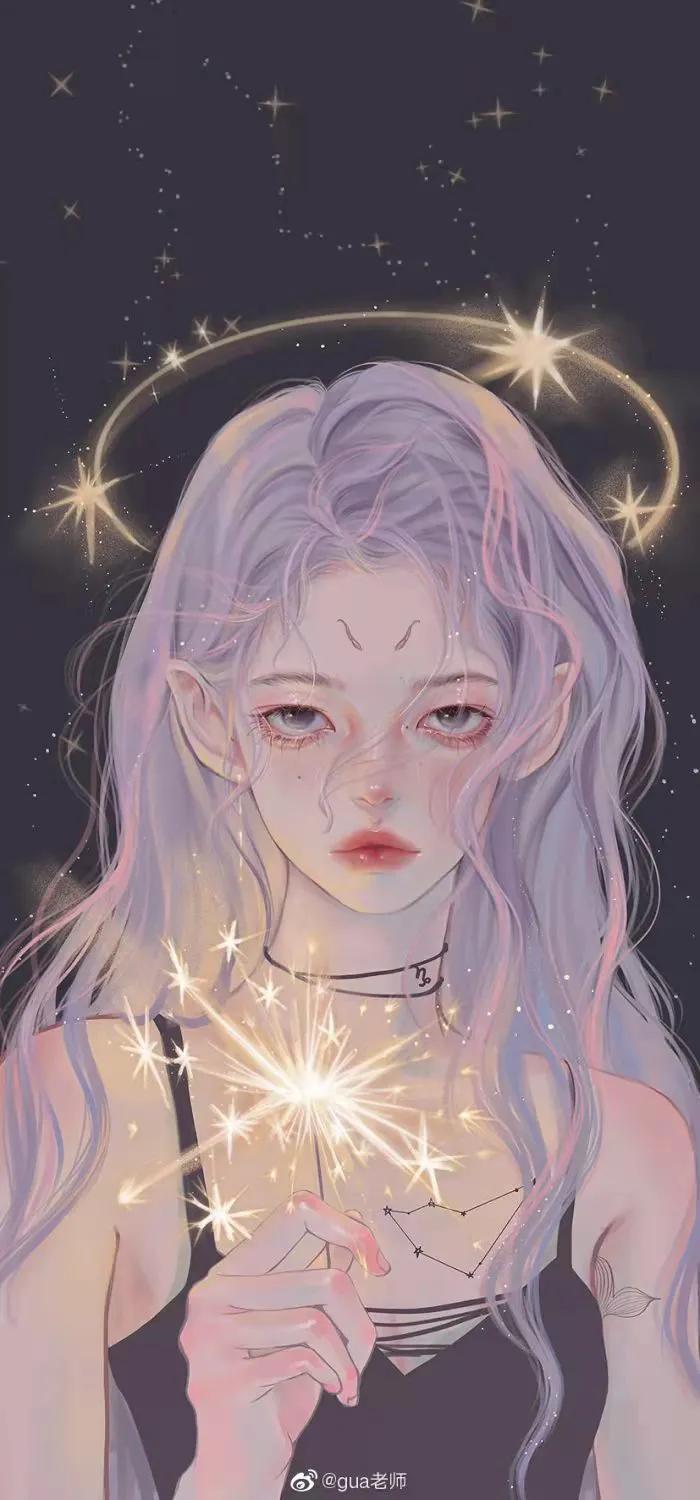 十二星座拟人图片涂色可打印,十二星座古风插画头像