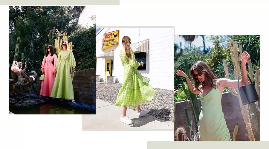 泫雅牛油果绿两件套,泫雅牛油果绿穿搭