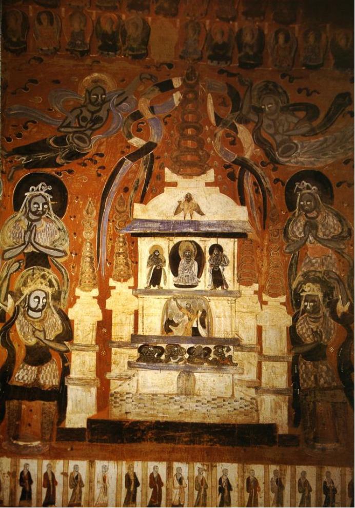 敦煌428窟介绍,敦煌329窟壁画飞天图