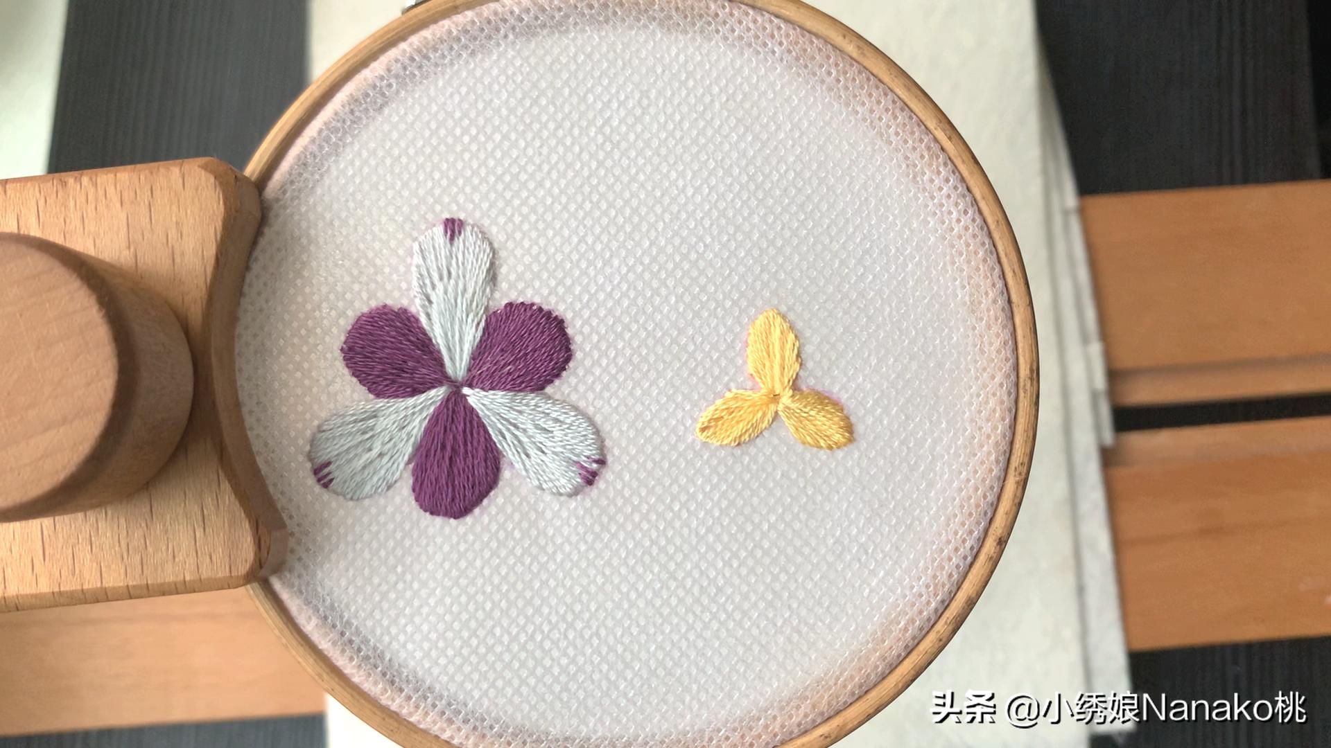 刺绣兰花发饰制作,手工刺绣发饰