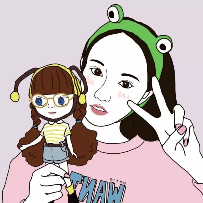 森系简约黑白手绘头像,个性原宿风手绘头像