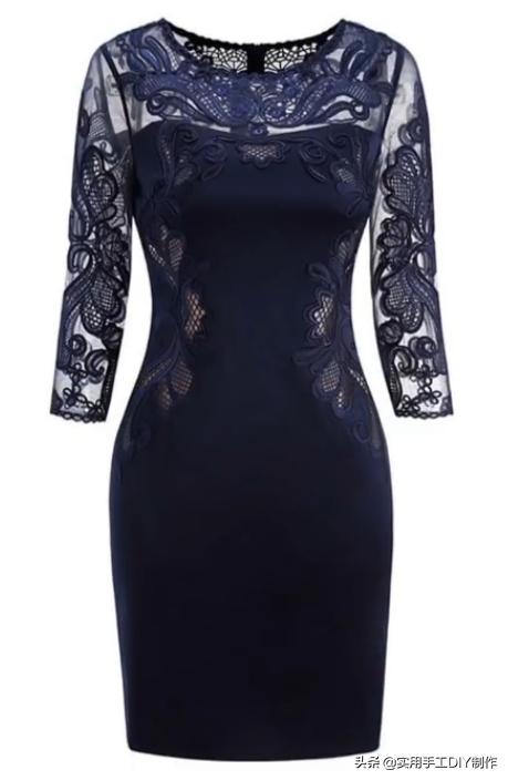 春天的手工白色蕾丝连衣裙,布艺蕾丝连衣裙