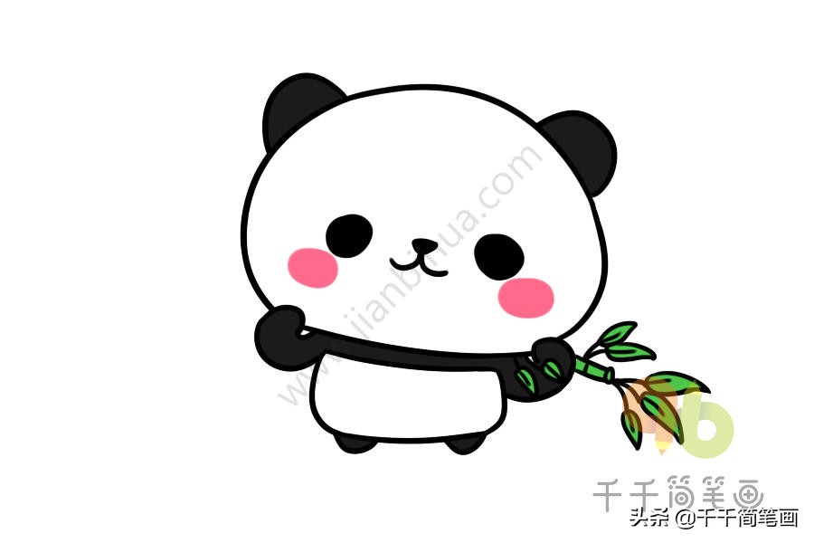 画竹林熊猫简笔画,简笔画熊猫怎么画