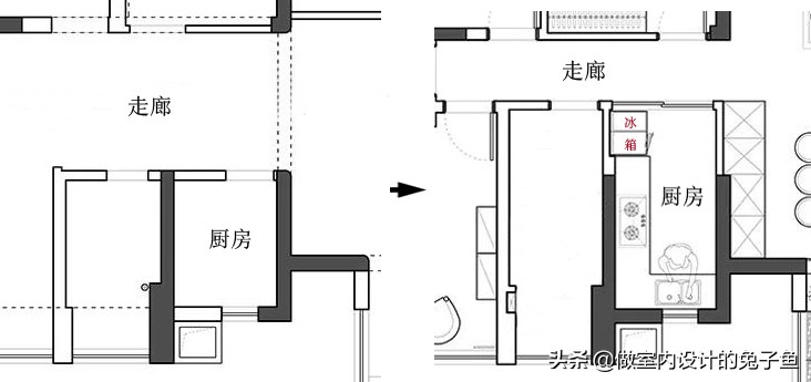 厨房太小放不下冰箱咋设计装修,厨房太小冰箱应该放哪里比较好