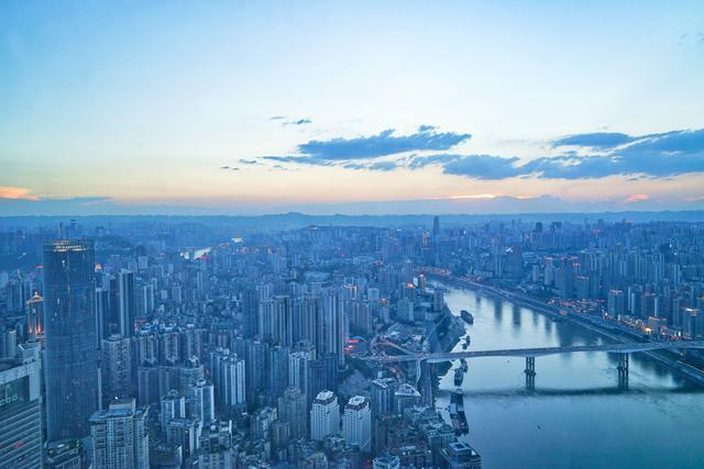 重庆曼哈顿风景,从白天到晚上夜景视频