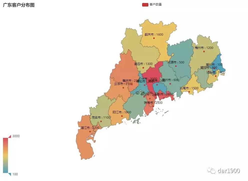 数据分析帝：广东省客户数量地图展示，如何通过python实现？