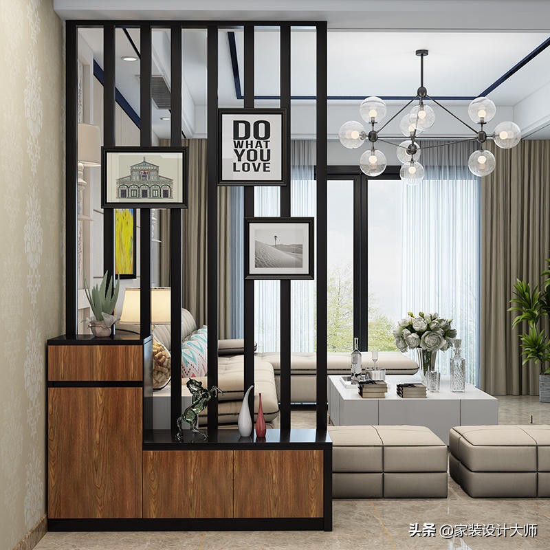 简单大气实用客厅鞋柜屏风,屏风带鞋柜效果图大全2023款