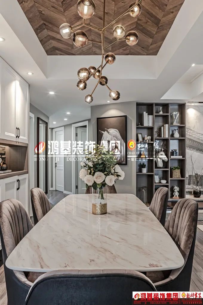 大平层美式轻奢风格,轻奢高级灰美式装修