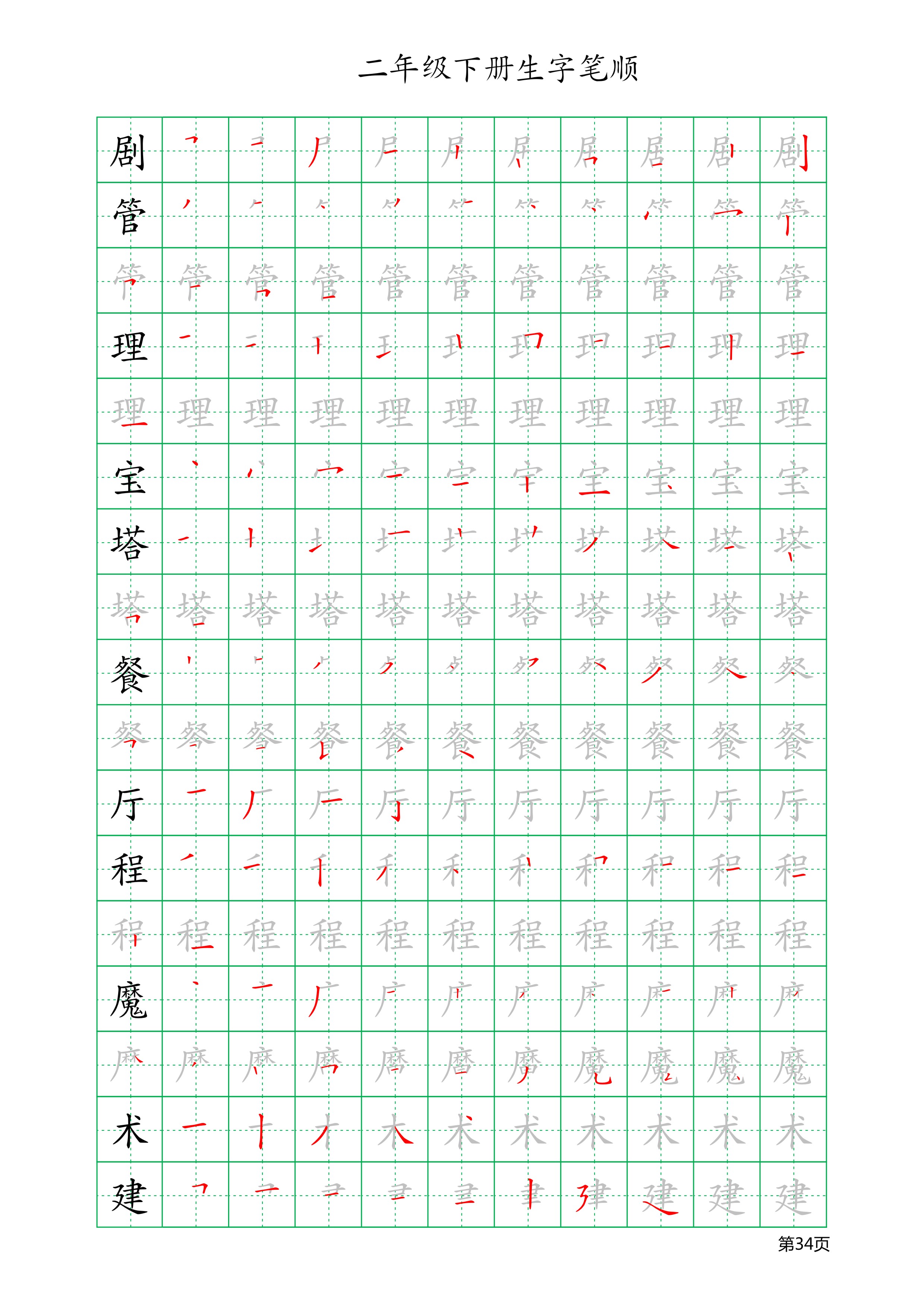 人教版二年级上册生字笔顺与组词,二年级语文上册全部生字组词笔顺