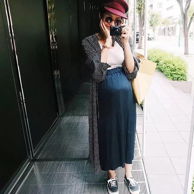最时髦的孕妇穿搭,日本妈妈精致穿搭