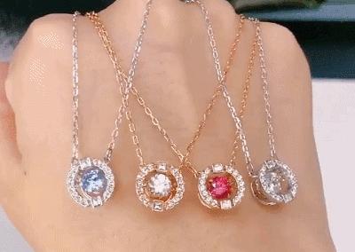 气质女生适合戴什么首饰,施华洛世奇粉色蓝色哪款好看