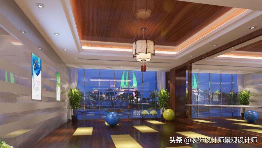 公司健身房设计效果图,书房健身房二合一设计效果图