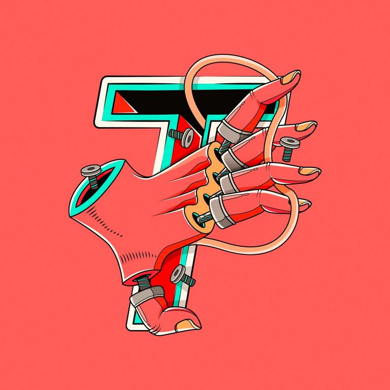 DavidOku抽象风格的字母插画设计