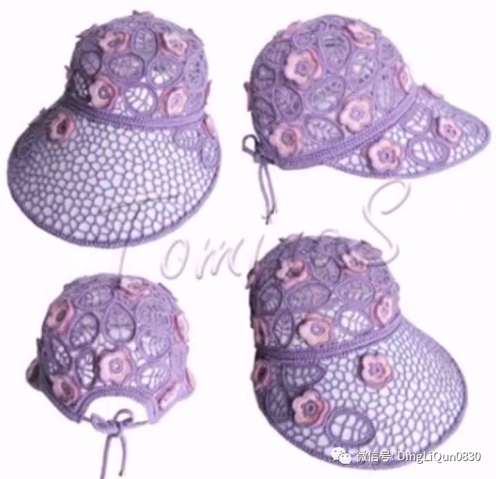 针织作品30款时尚钩花装饰帽子,简单易学又好看的针织帽子