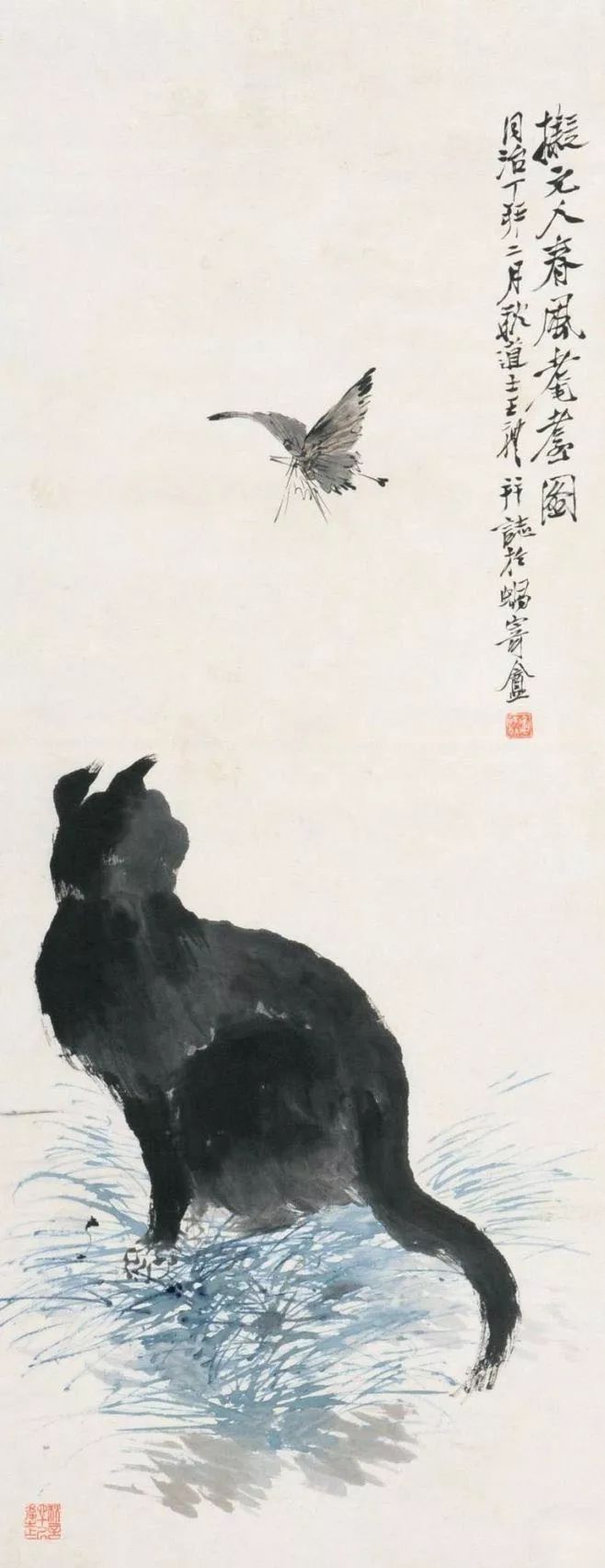 布局精妙的写意花鸟画,中国花鸟画有一种典型的构图方法