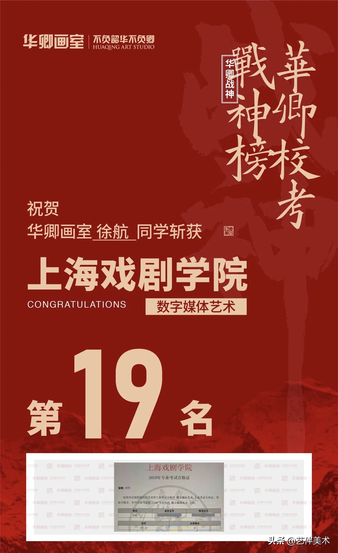 华卿画室—上戏四冠王专访“我想告诉您，我一定不会让您失望的”