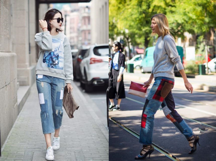 刚到广州夏天的库存“补丁”牛仔裤,都挺好的,休闲又有型!