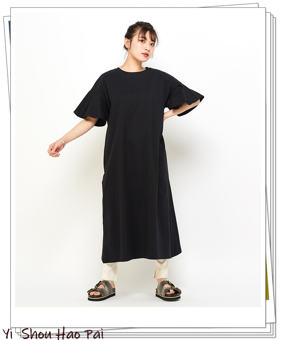 夏季黑色连衣裙穿搭图片大全,时尚穿搭黑色连衣裙时尚又修身