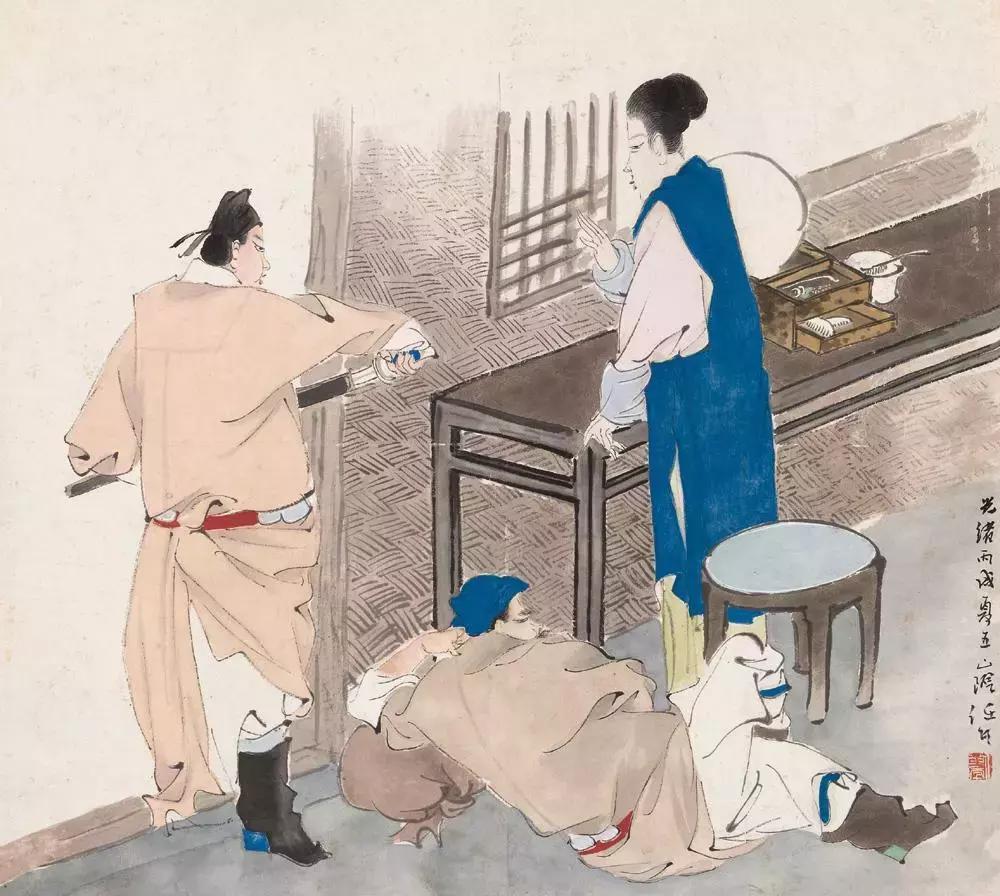 任伯年人物写意画 (任伯年人物白描图)