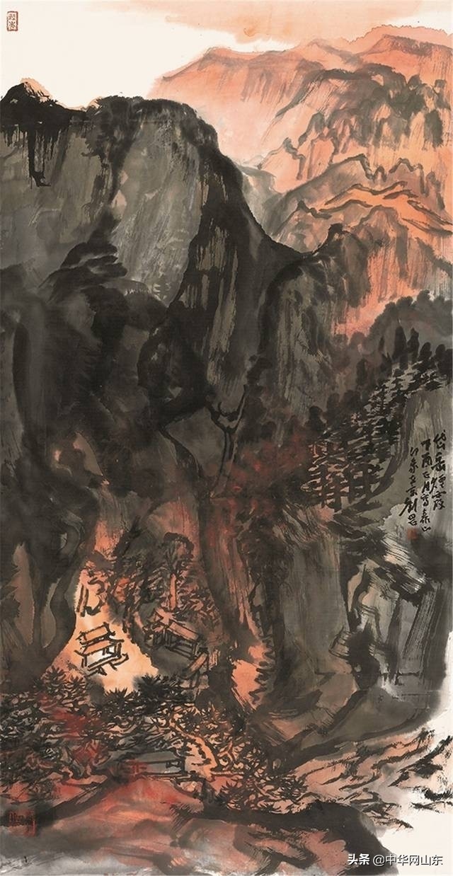 刘罡画作,泰山顶级水墨山水画