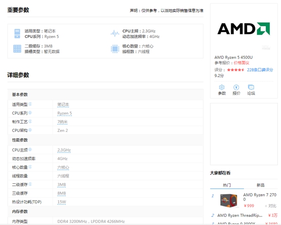 卖i3的价格却做了i7要做的事,AMDR54500U是要恶心死Intel么?
