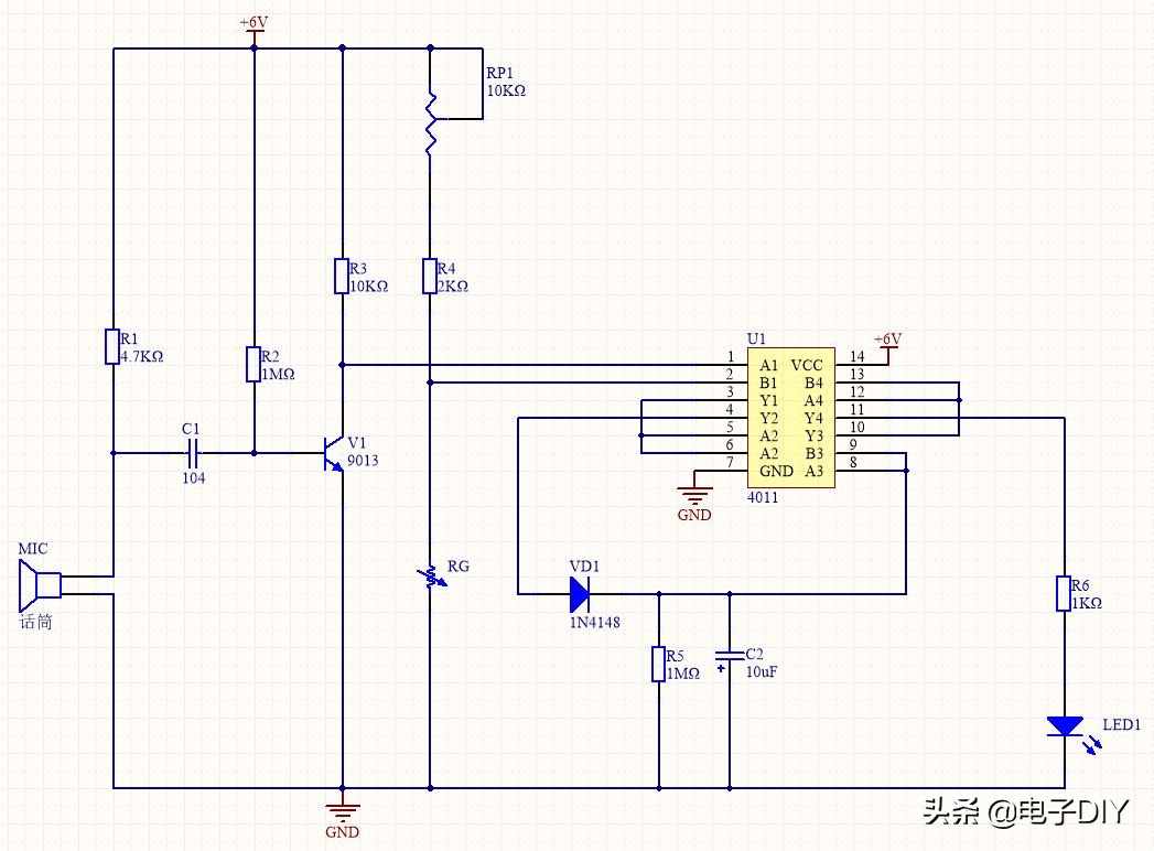 声光控延时电路图,声光控延时开关电路的设计