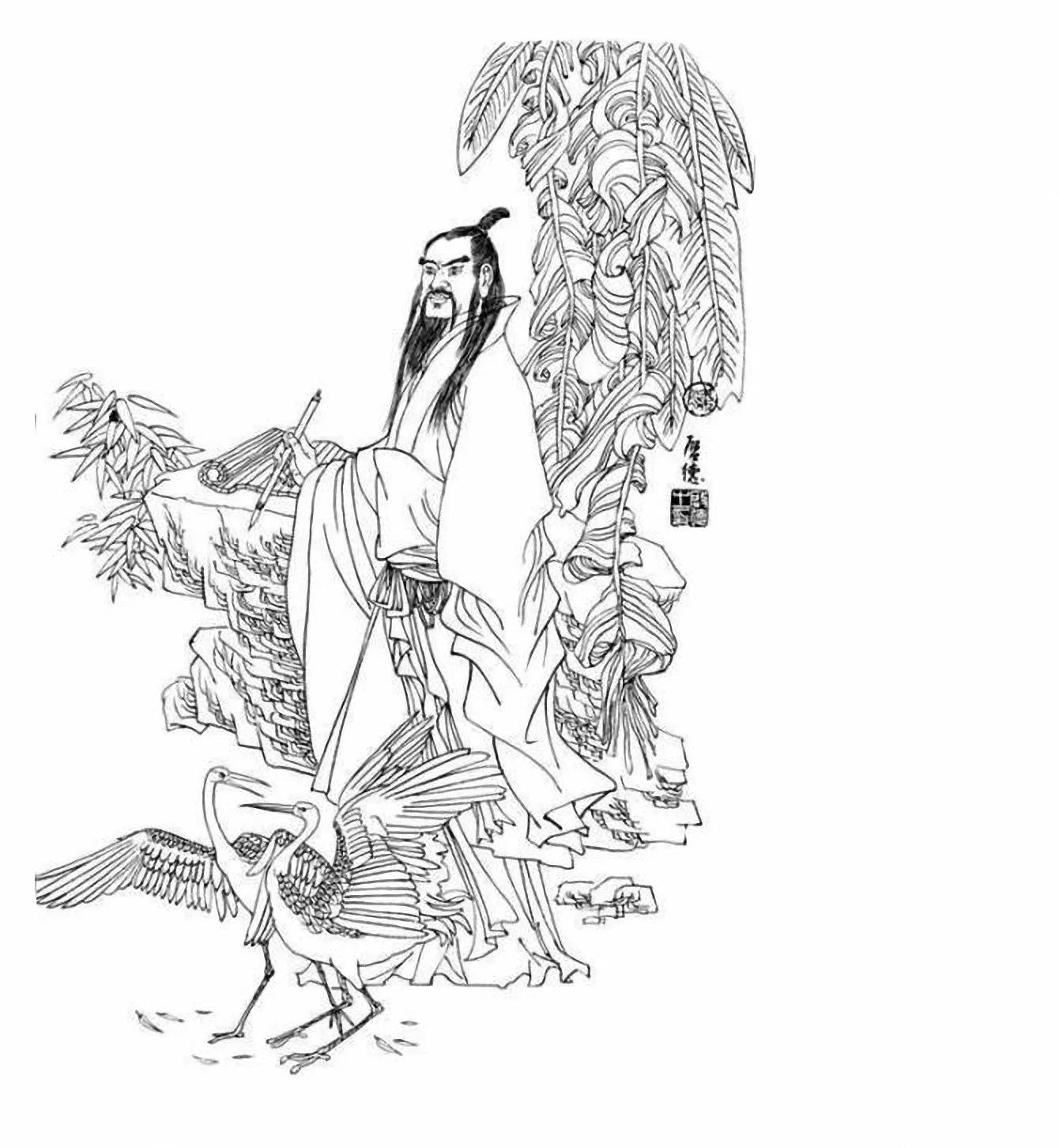 图谱神话人物工笔画白描,国画工笔人物白描图片大全大图