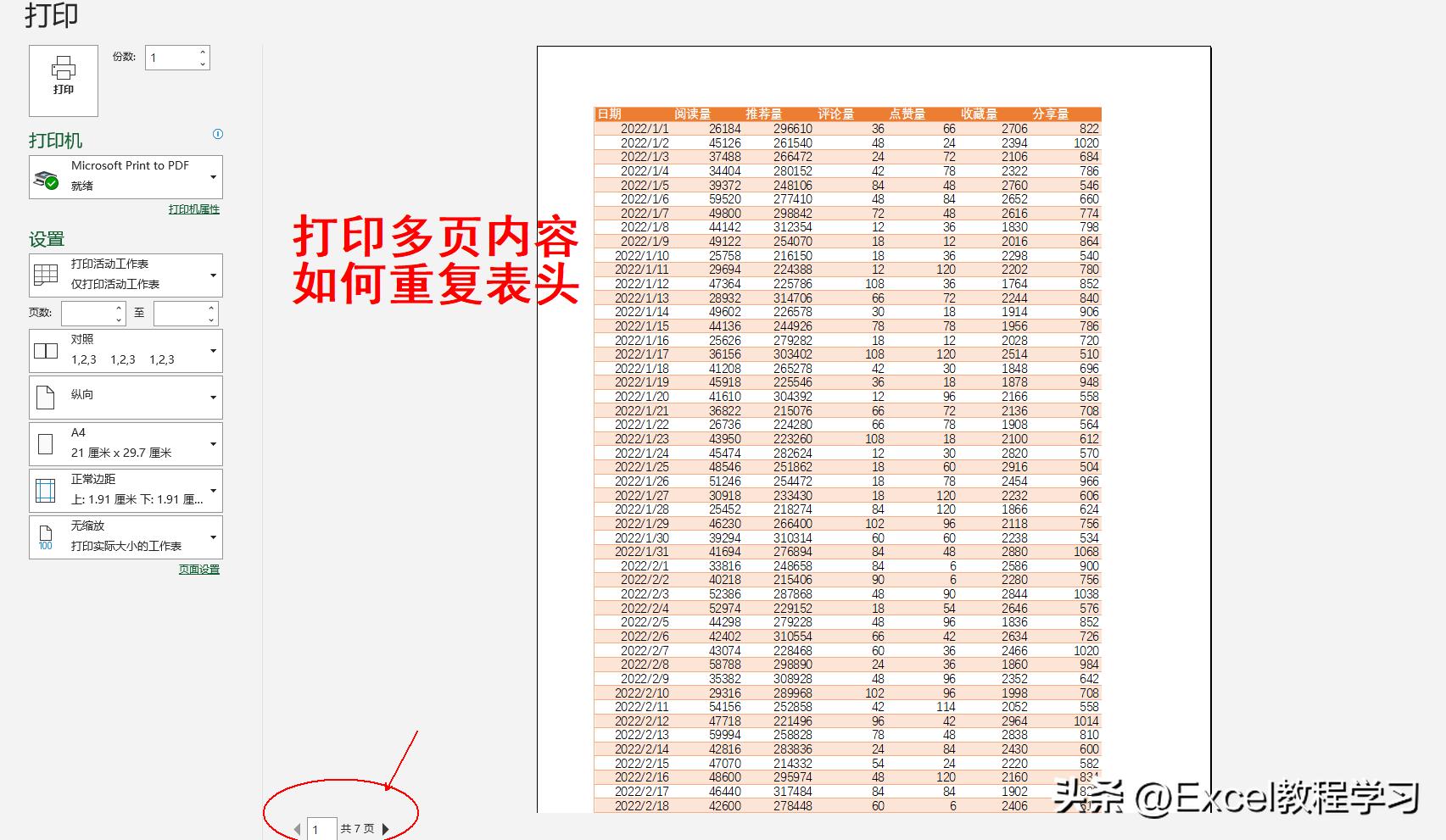 excel表格表头重复打印怎么操作,如何实现excel表格表头重复打印