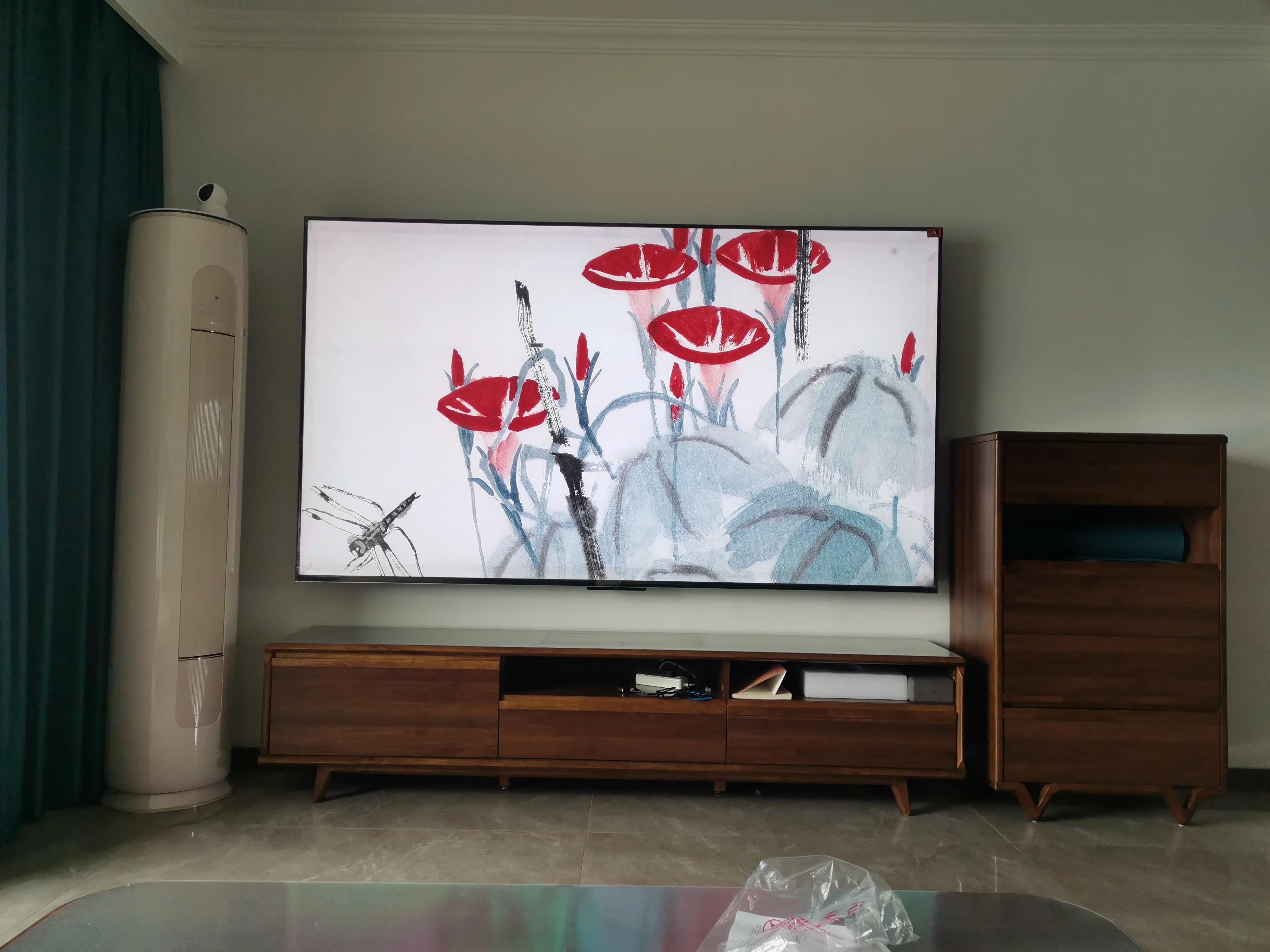 98寸电视挂墙安装,98寸电视安装效果