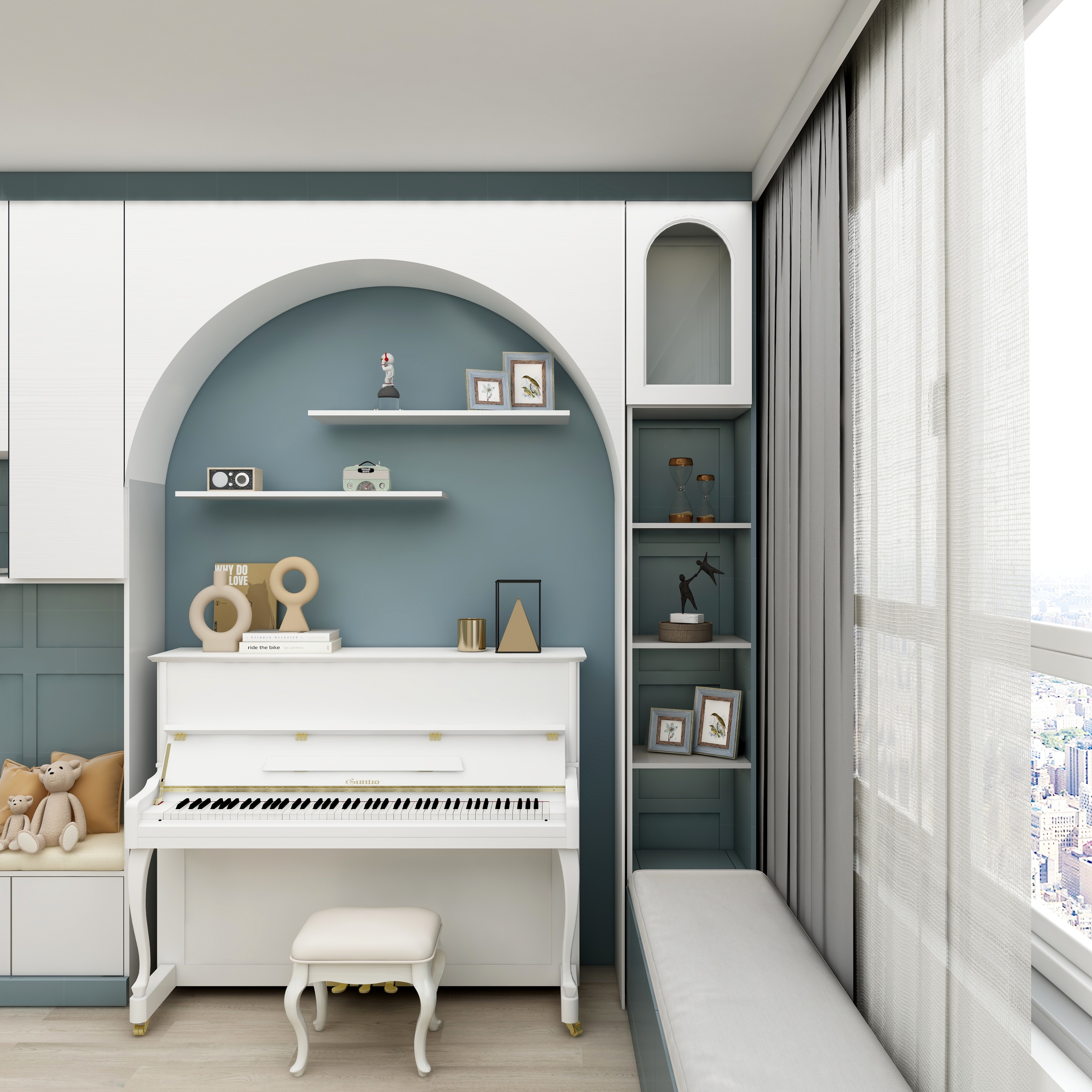 儿童房书柜装修效果图简欧风格,崇川区简欧风格儿童房效果图