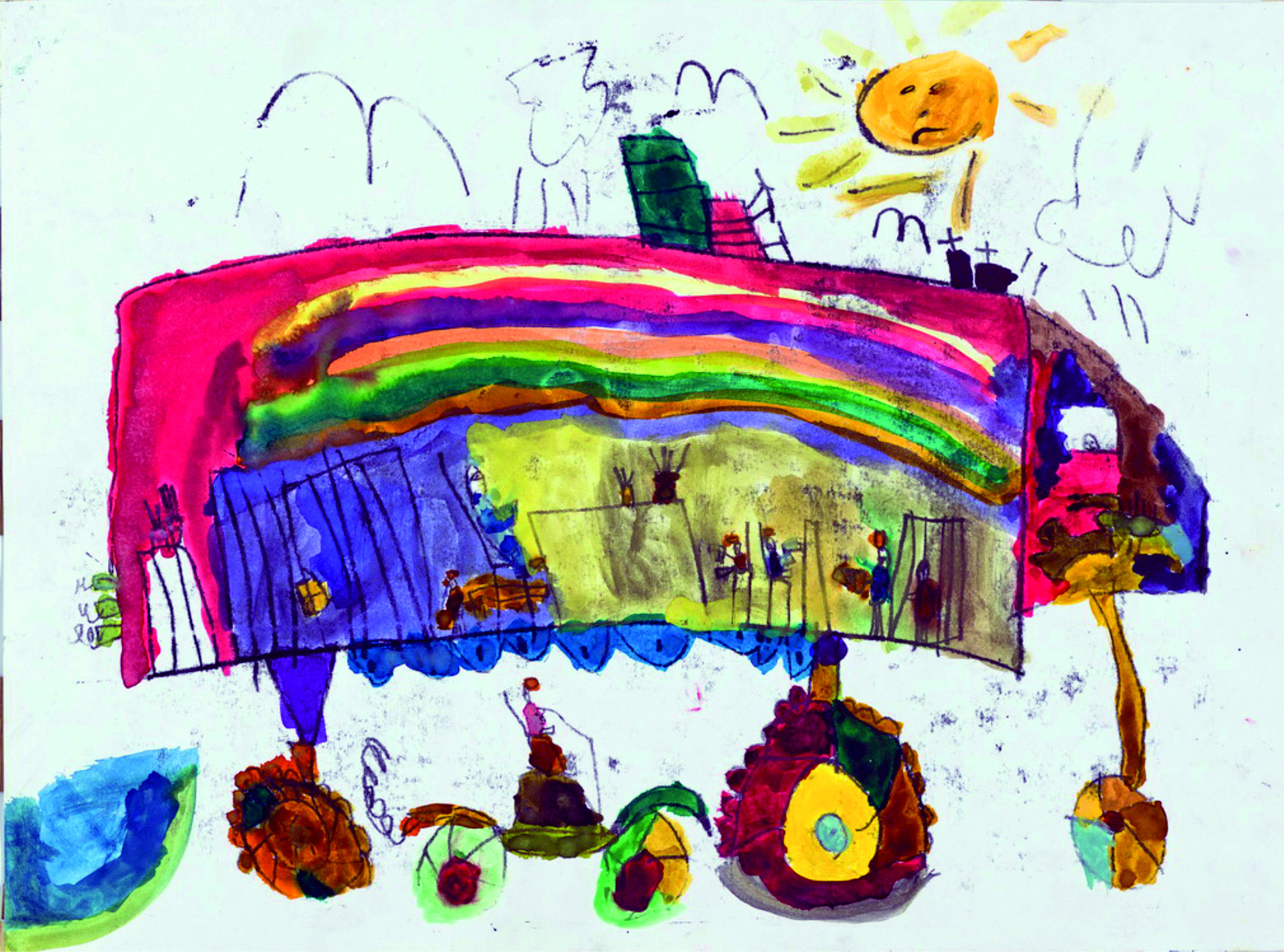 简单漂亮的儿童画作品欣赏,童心世界主题绘画作品