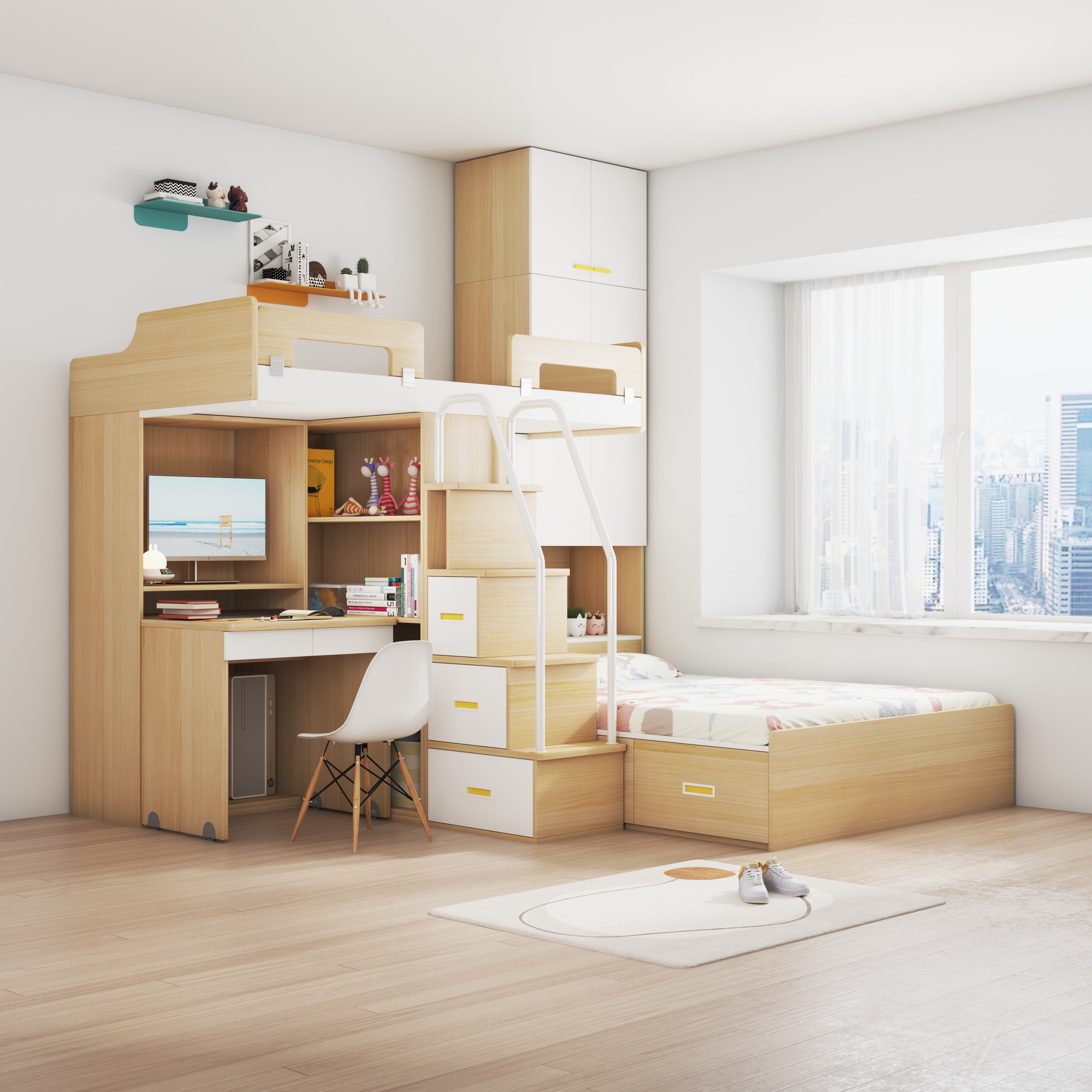 9平米的房间上下床设计带飘窗,9平方设计上下床多少钱