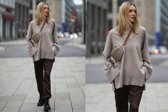 毛衣宽松怎么穿更好看,宽松毛衣怎么穿出高级感