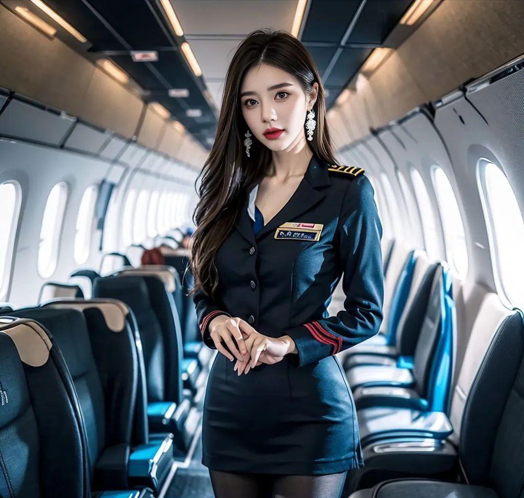 高空制服诱惑：迷人空姐展现女性魅力